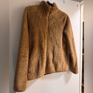 Brown Uniqlo teddy jacket